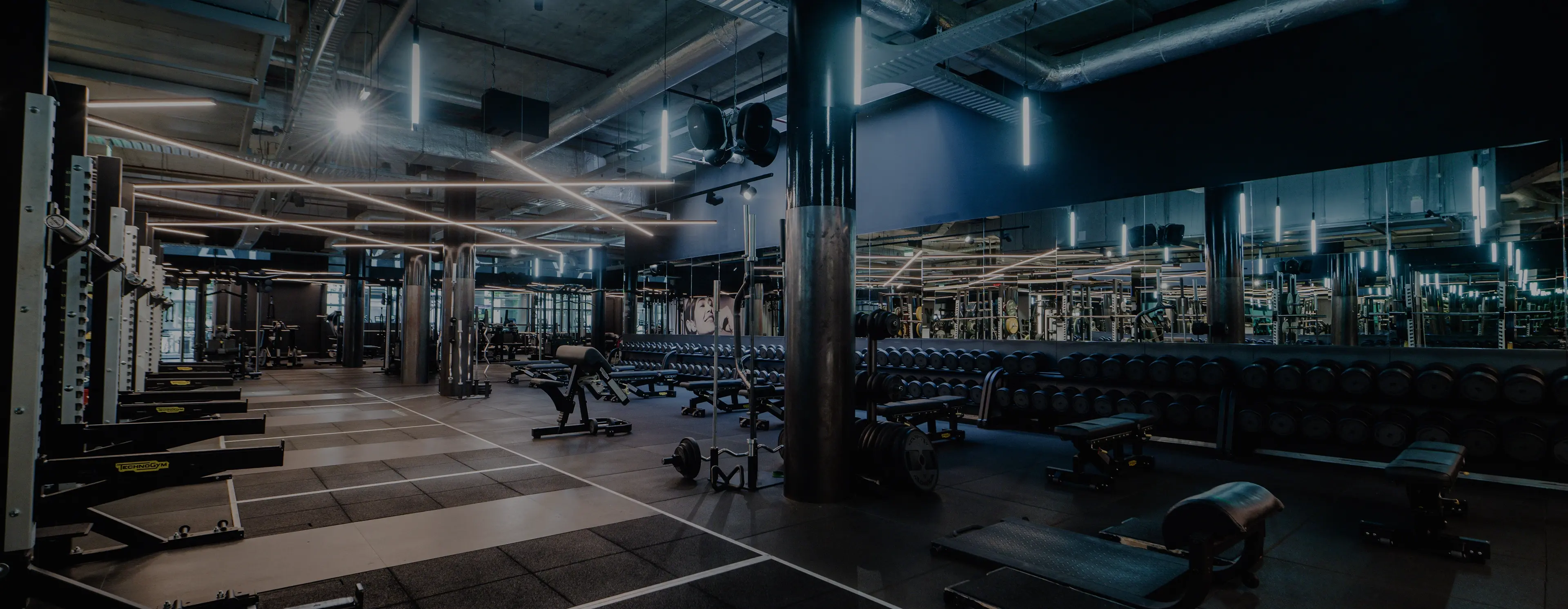 Panoramic view of the gym floor